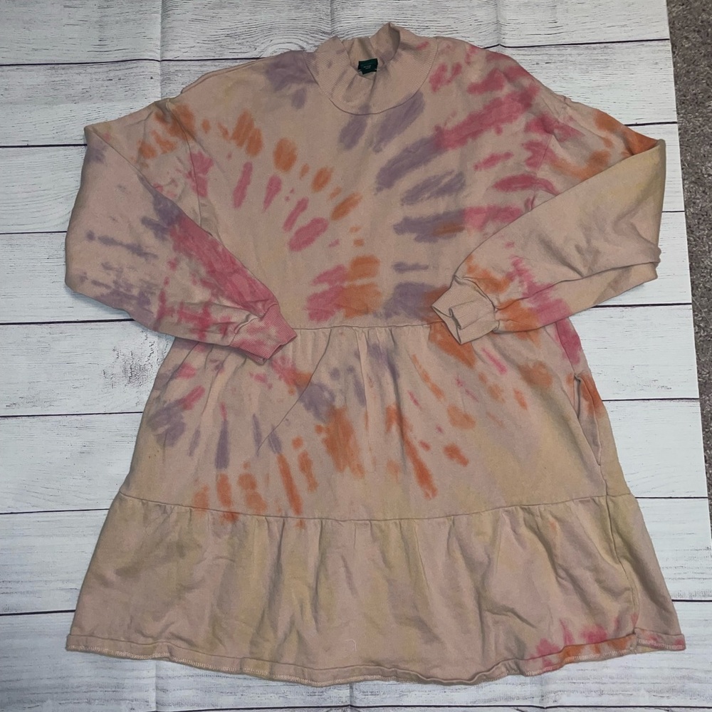 Women's Wild Fable Sweater Long Sleeve Tie Dye Dress
